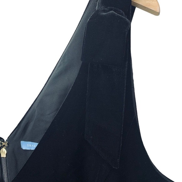 Draper James Velvet Bow Shoulder Dress Womens Size 20 Black NWT $175 - Picture 8 of 16
